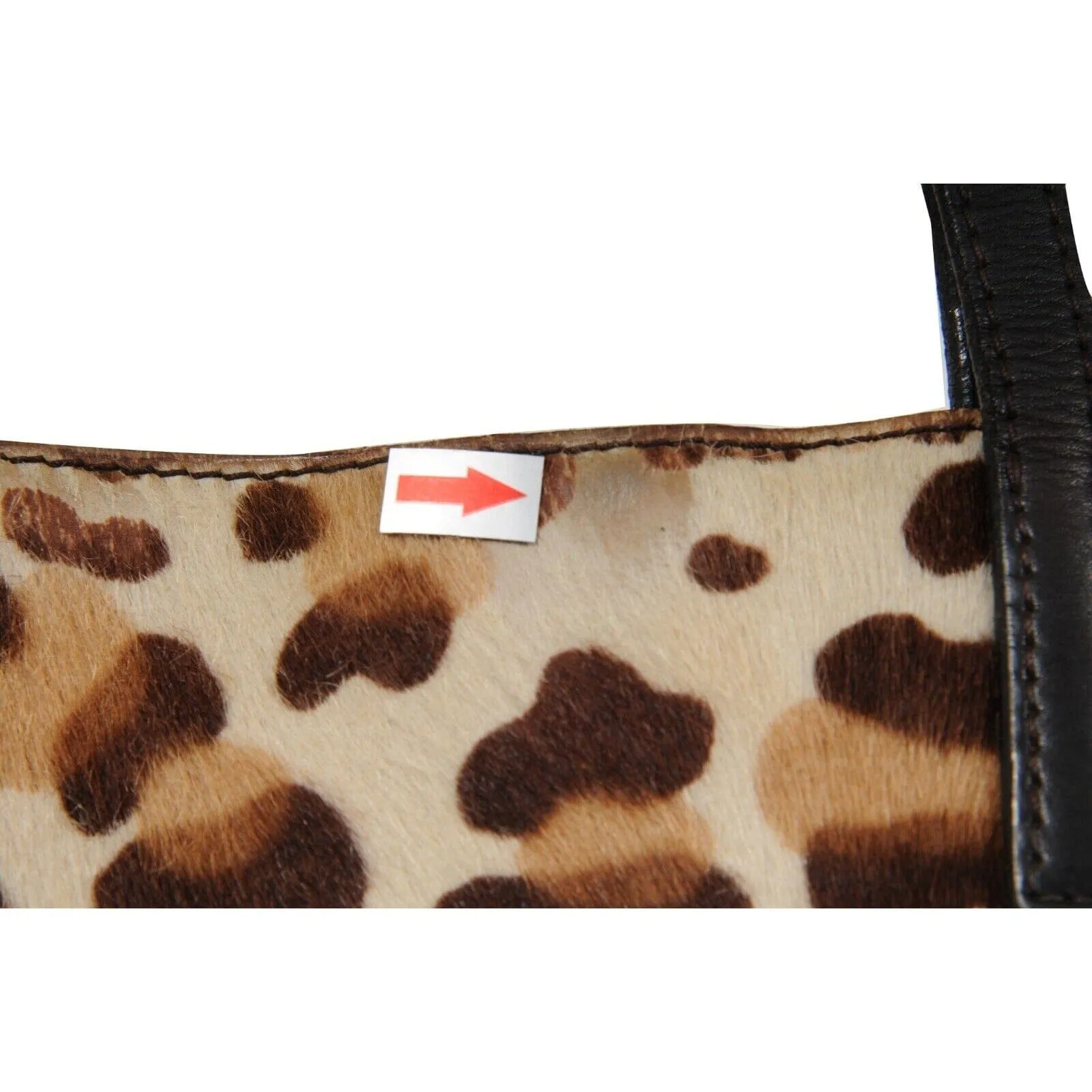 Leopard Print Pony Hair Shoulder Tote Bag