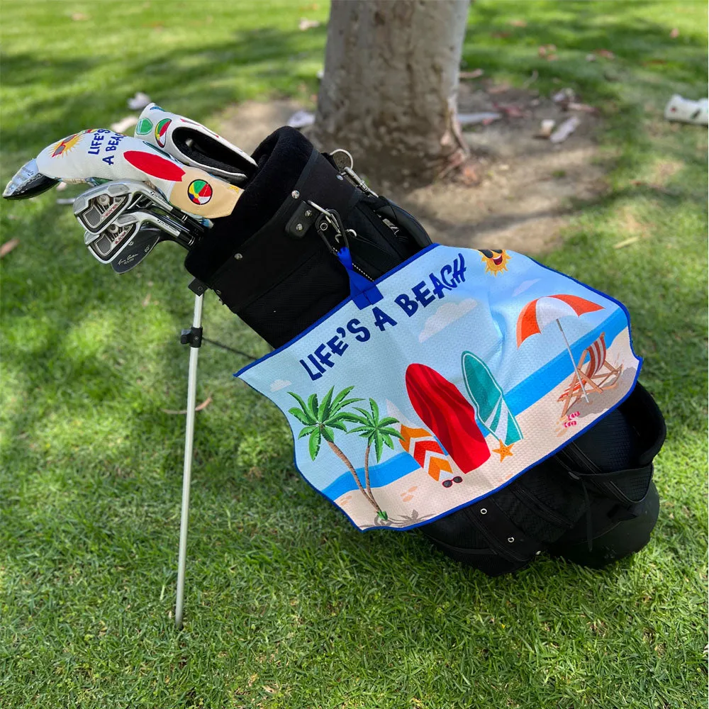 Life's A Beach Waffle Golf Towel