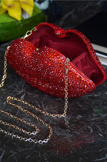 “Lip Lock” Rhinestone Bag