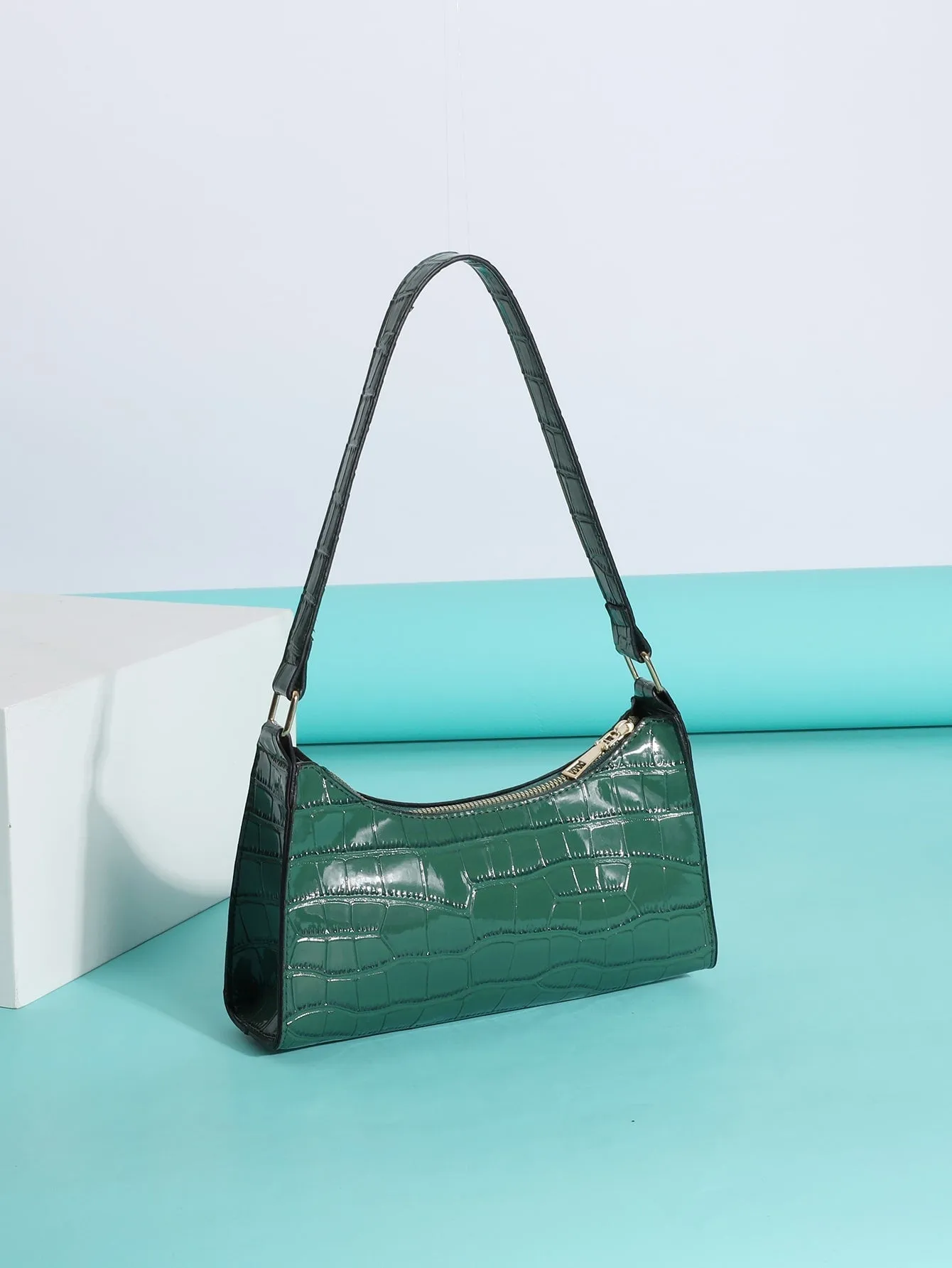 Lip Print Baguette Bag