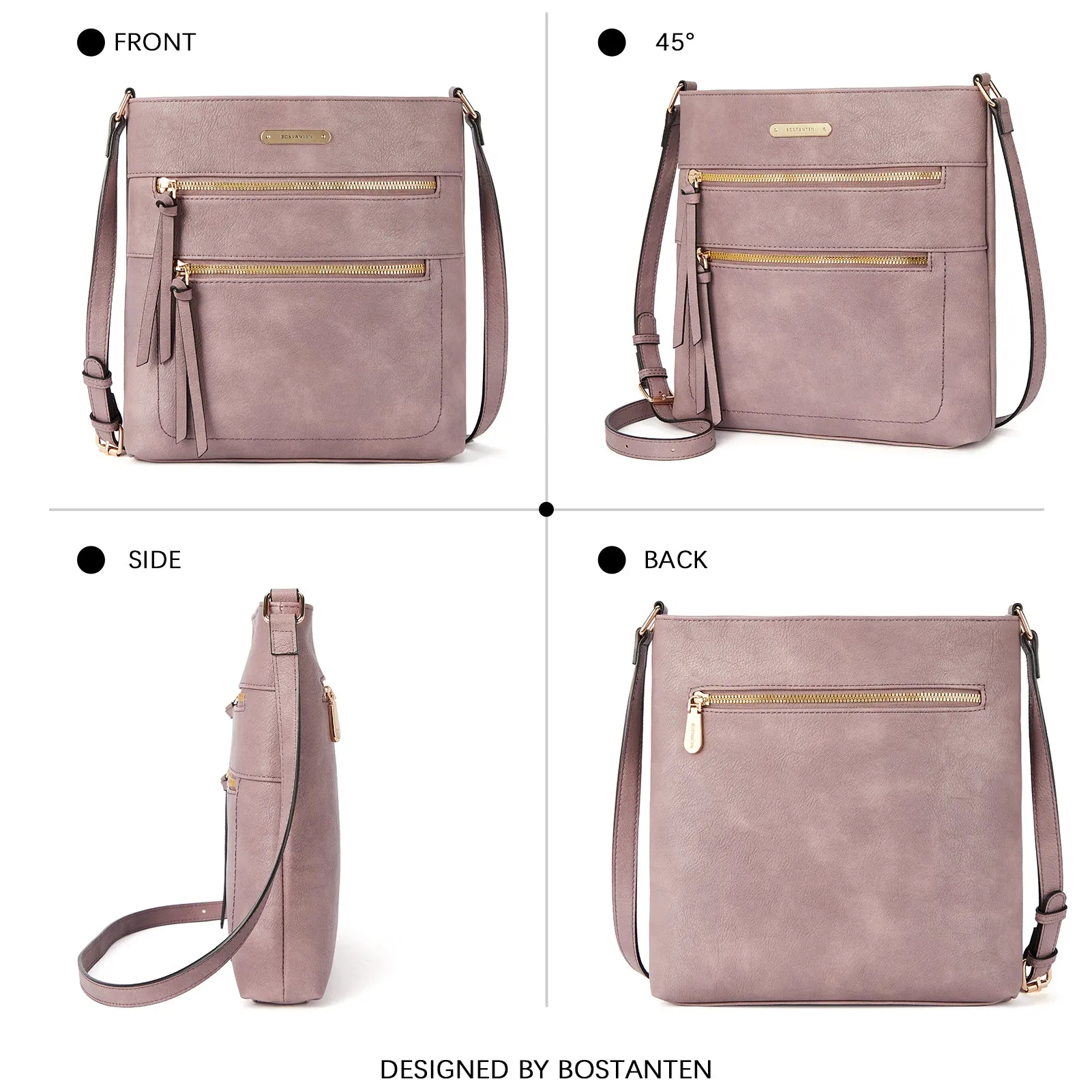 Lotty Chic and Versatile Vegan Leather Casual Satchel Bag - Crossbody Shoulder Bag Purse