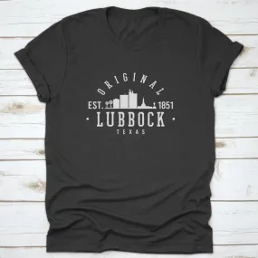 Lubbock, Tx, Usa Skyline Original Logotype Sports College And