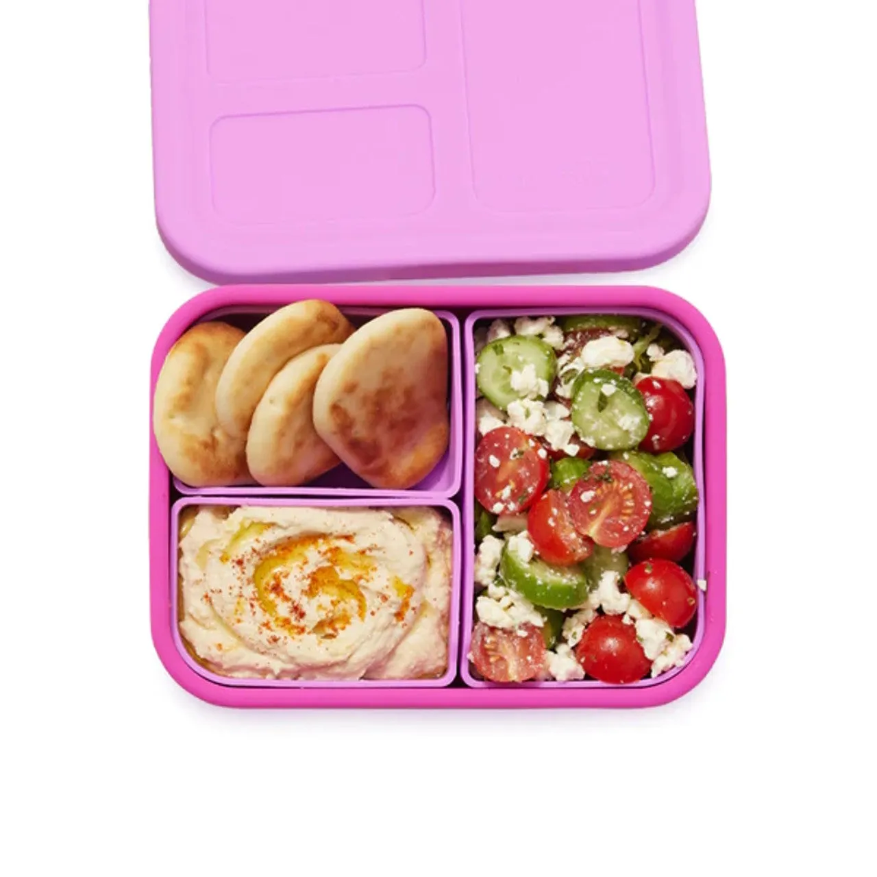 Lunchbots Medium 3 Compartment Platinum Silicone Build Your Own Bento Box - Multiple Colours Available