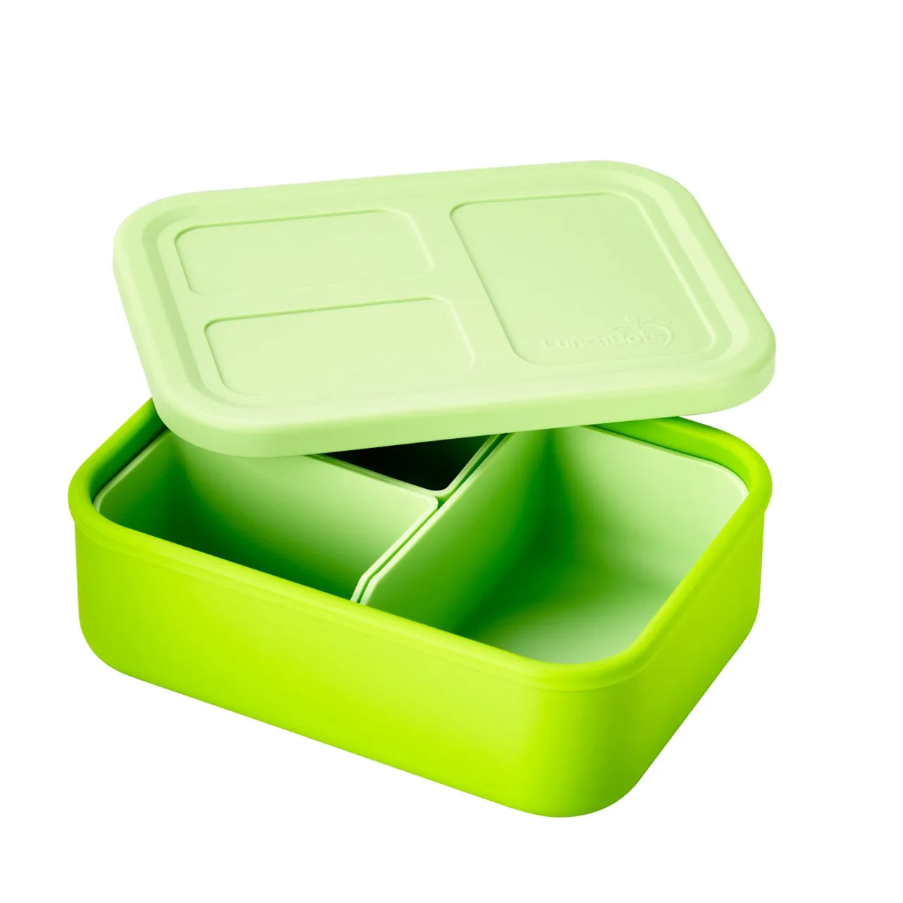 Lunchbots Medium 3 Compartment Platinum Silicone Build Your Own Bento Box - Multiple Colours Available