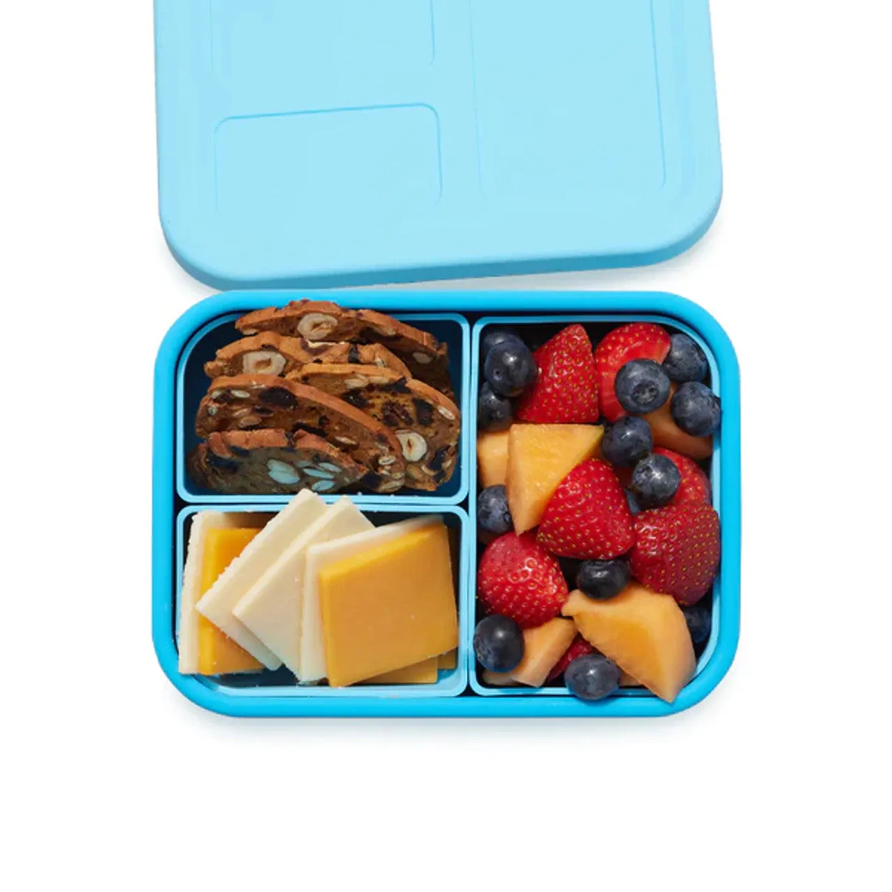 Lunchbots Medium 3 Compartment Platinum Silicone Build Your Own Bento Box - Multiple Colours Available