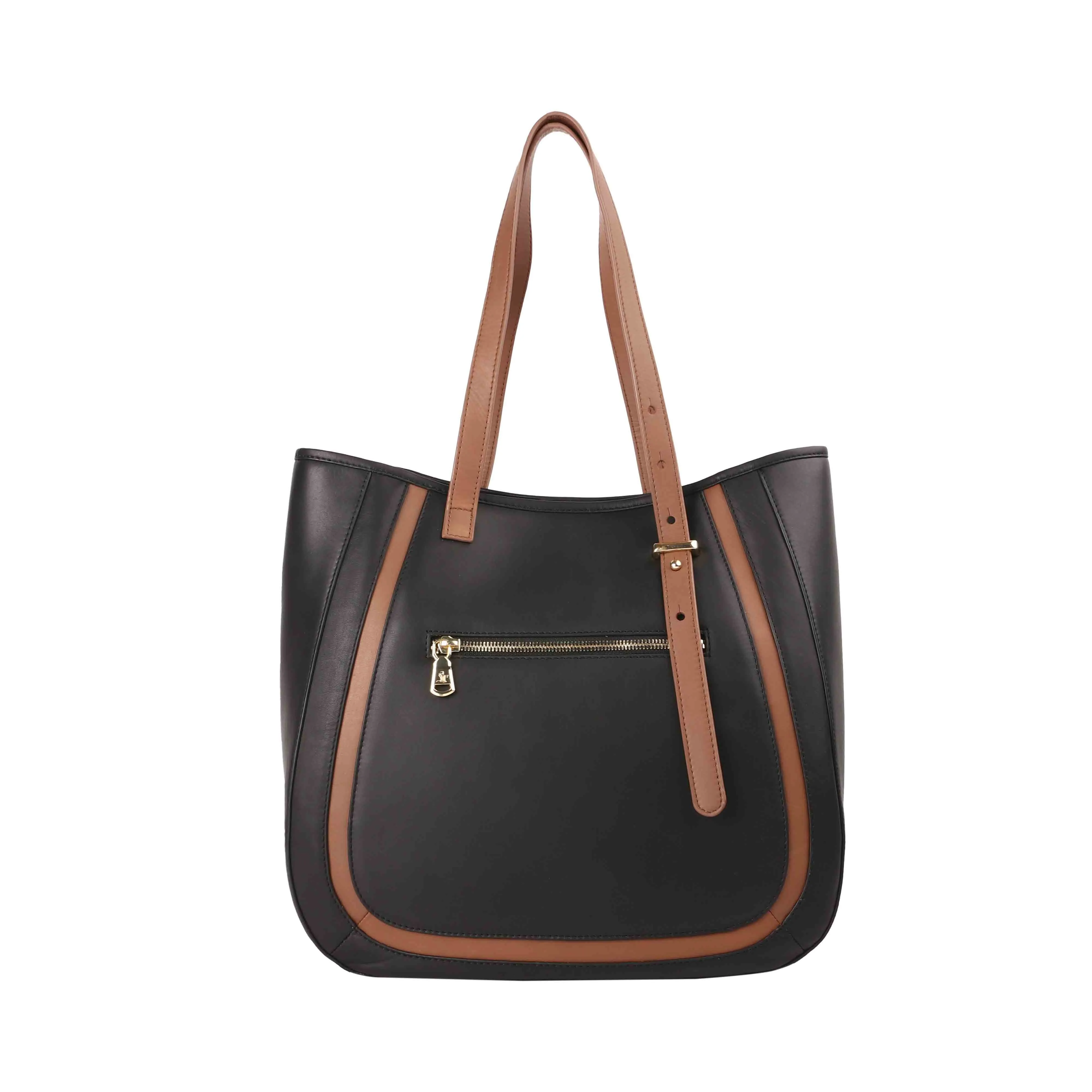 Luxury Corporate Diwali Gift | Georgia Collection - Leather Handbag for Ladies | Genuine Leather Tote Bags For Women | Colour - Black