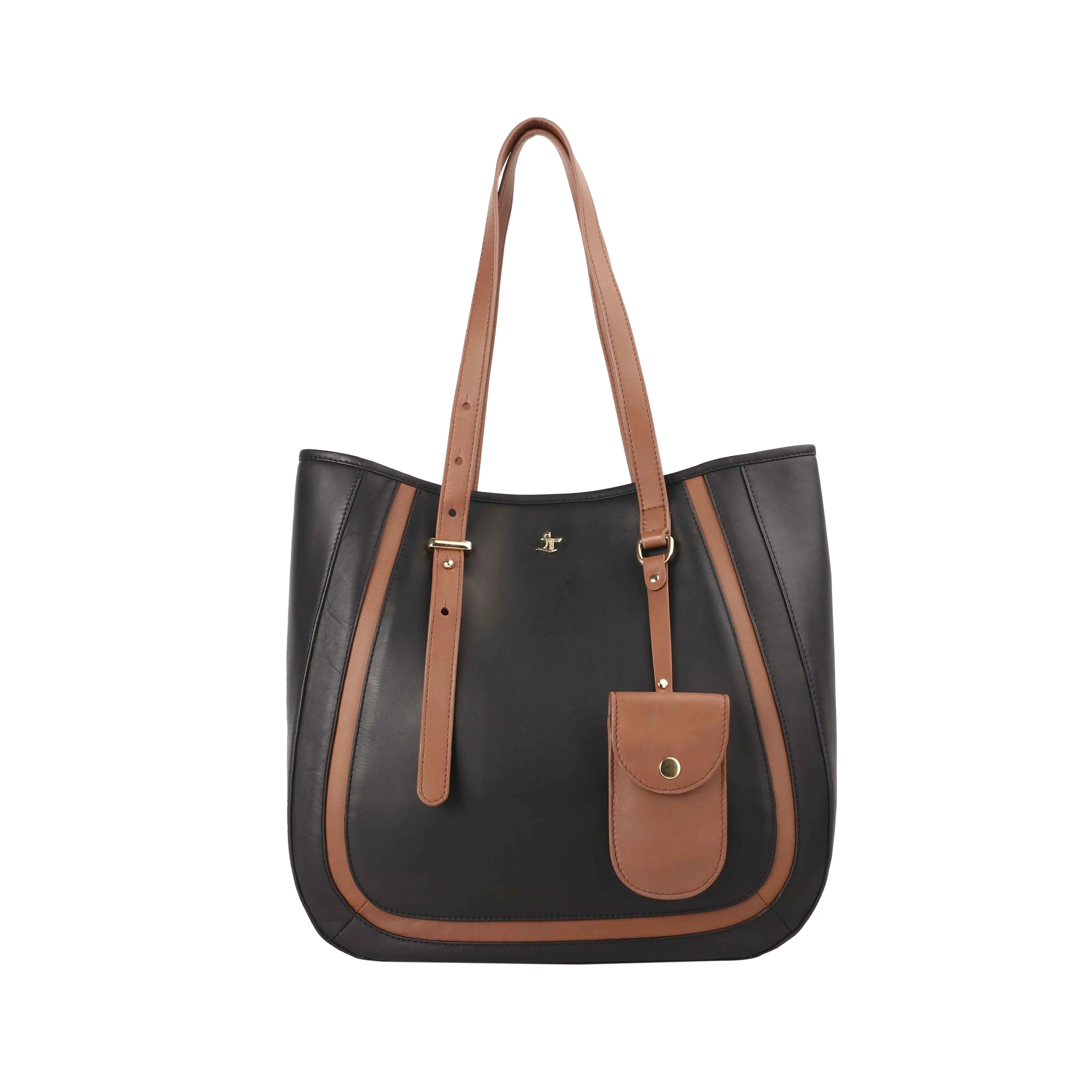 Luxury Corporate Diwali Gift | Georgia Collection - Leather Handbag for Ladies | Genuine Leather Tote Bags For Women | Colour - Black