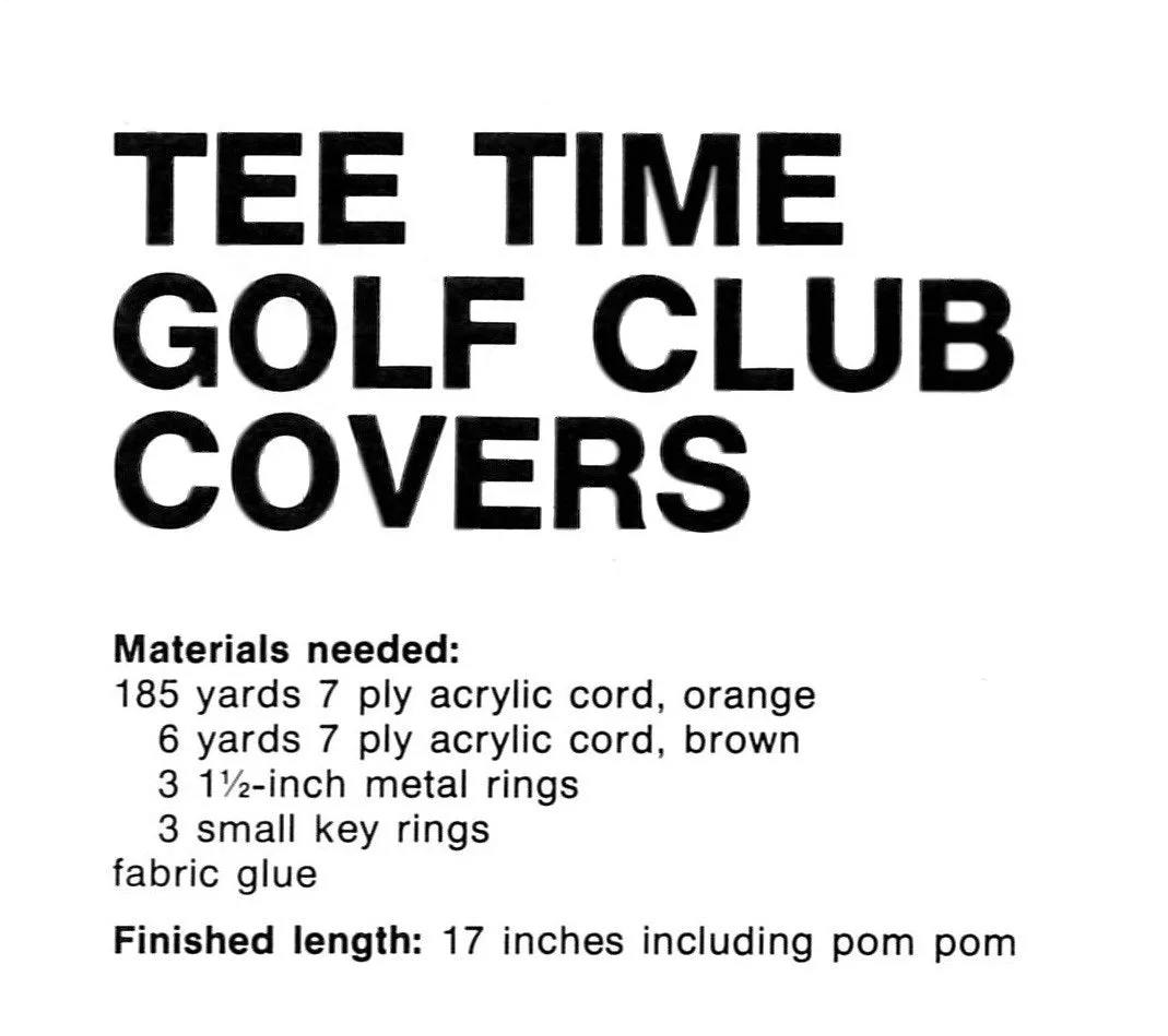 Macrame Golf Club Covers, Instant Download Pattern