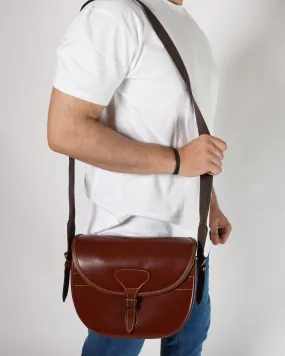 Maroon Leather Ammo Bag - 100% Genuine Leather Shooting Bag