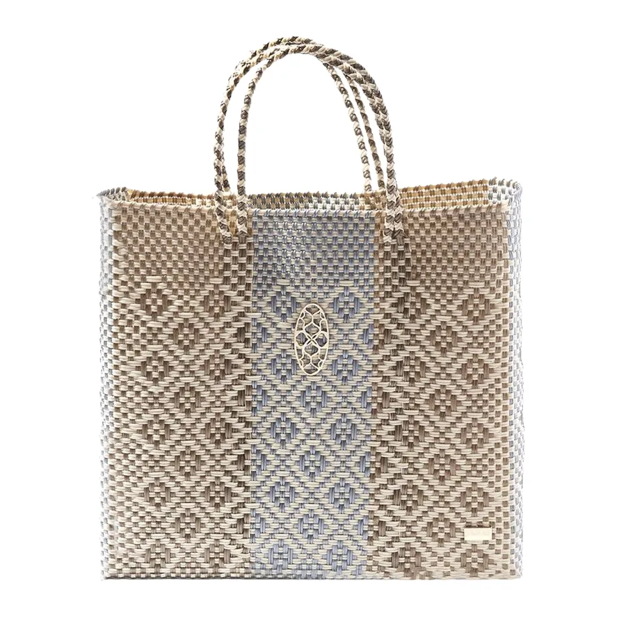 MEDIUM GOLD SILVER AZTECA TOTE BAG