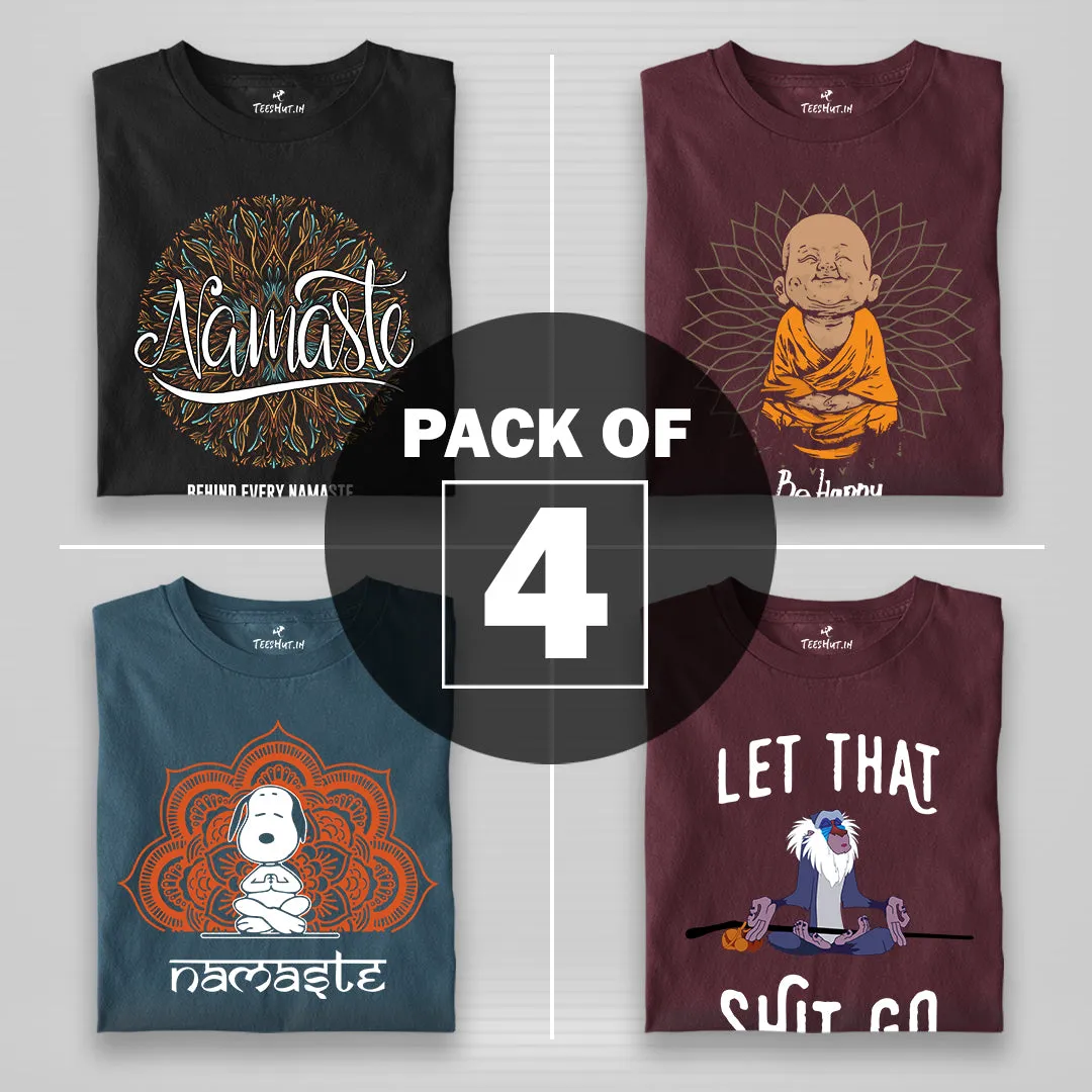 Men Graphic Half Sleeve T-Shirt Combo - Pack of 4