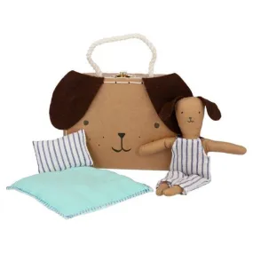 Meri Meri Stripy Puppy Mini Doll & Suitcase