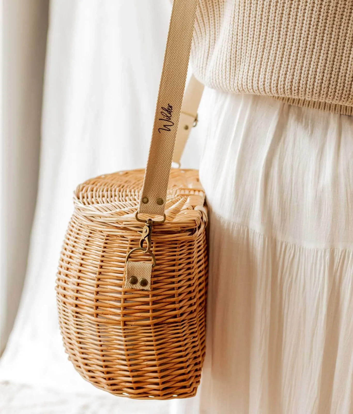 Millie - Half Round Wicker Carry Basket