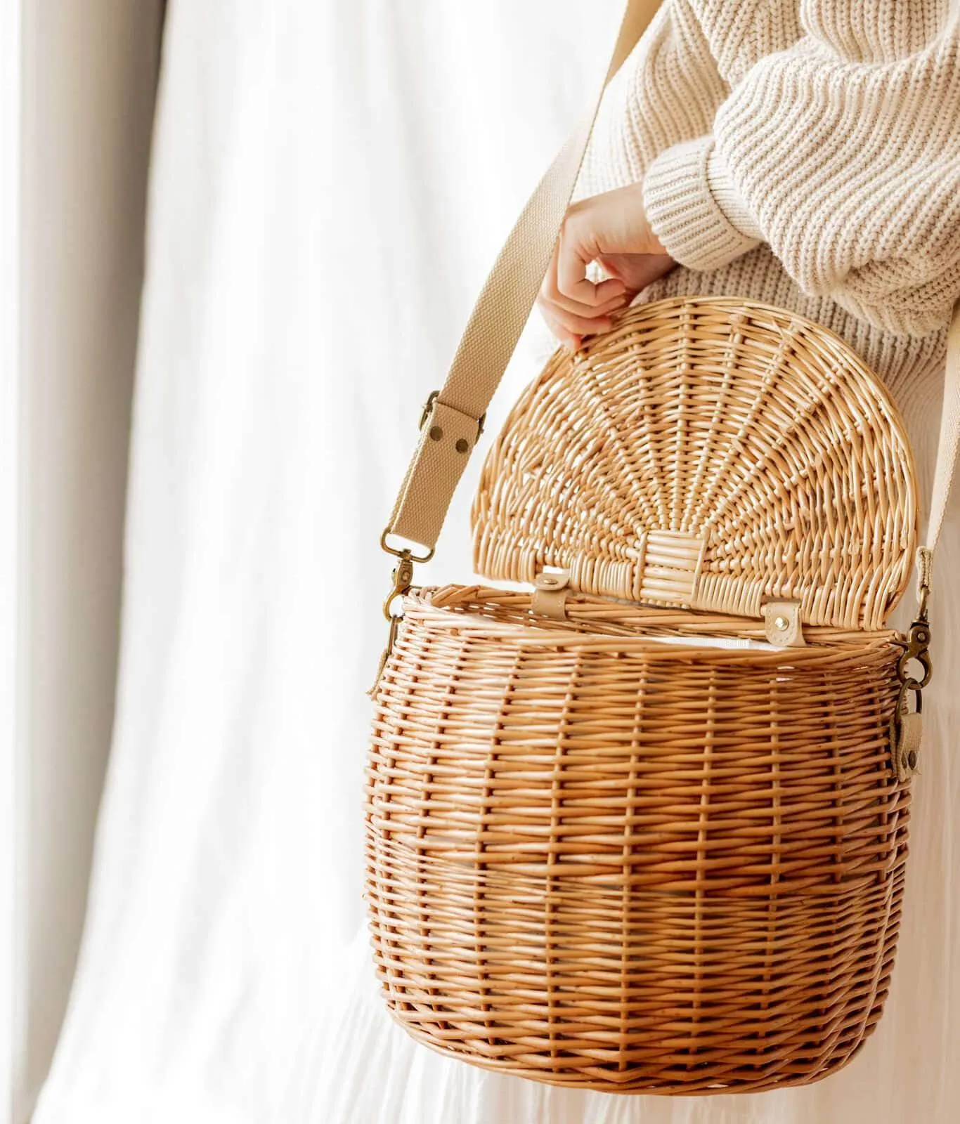 Millie - Half Round Wicker Carry Basket