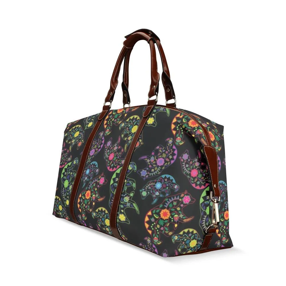 Neon Floral Bears Classic Travel Bag