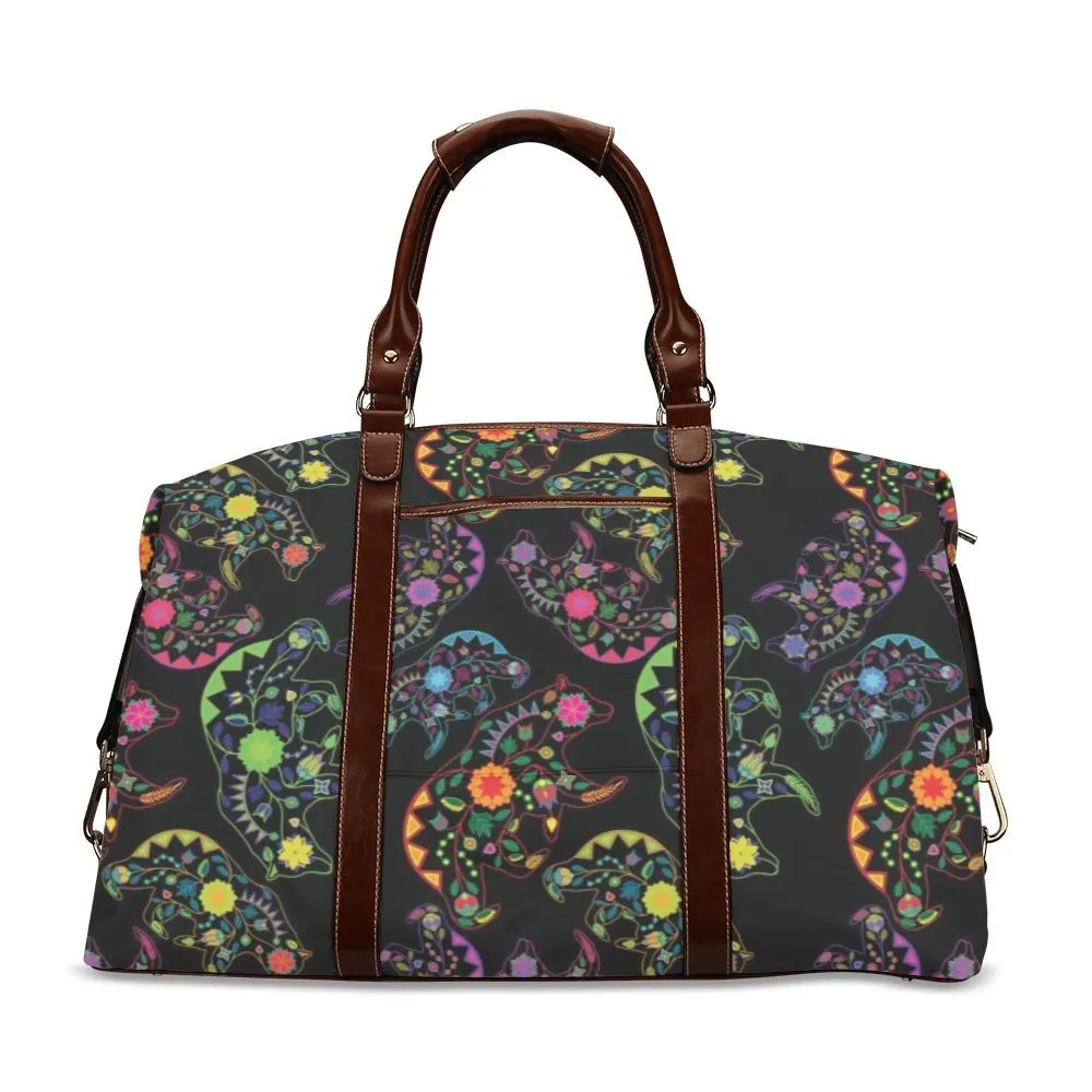 Neon Floral Bears Classic Travel Bag