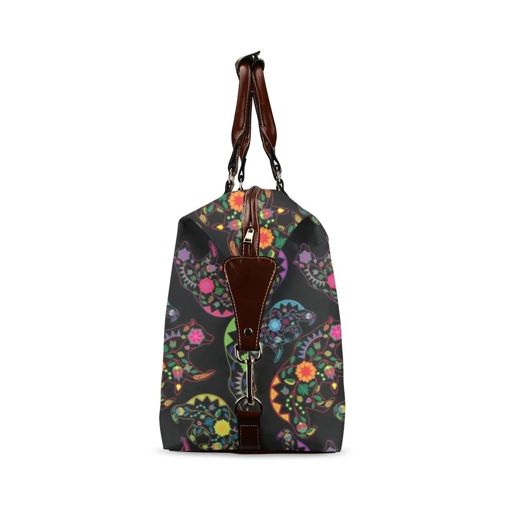 Neon Floral Bears Classic Travel Bag