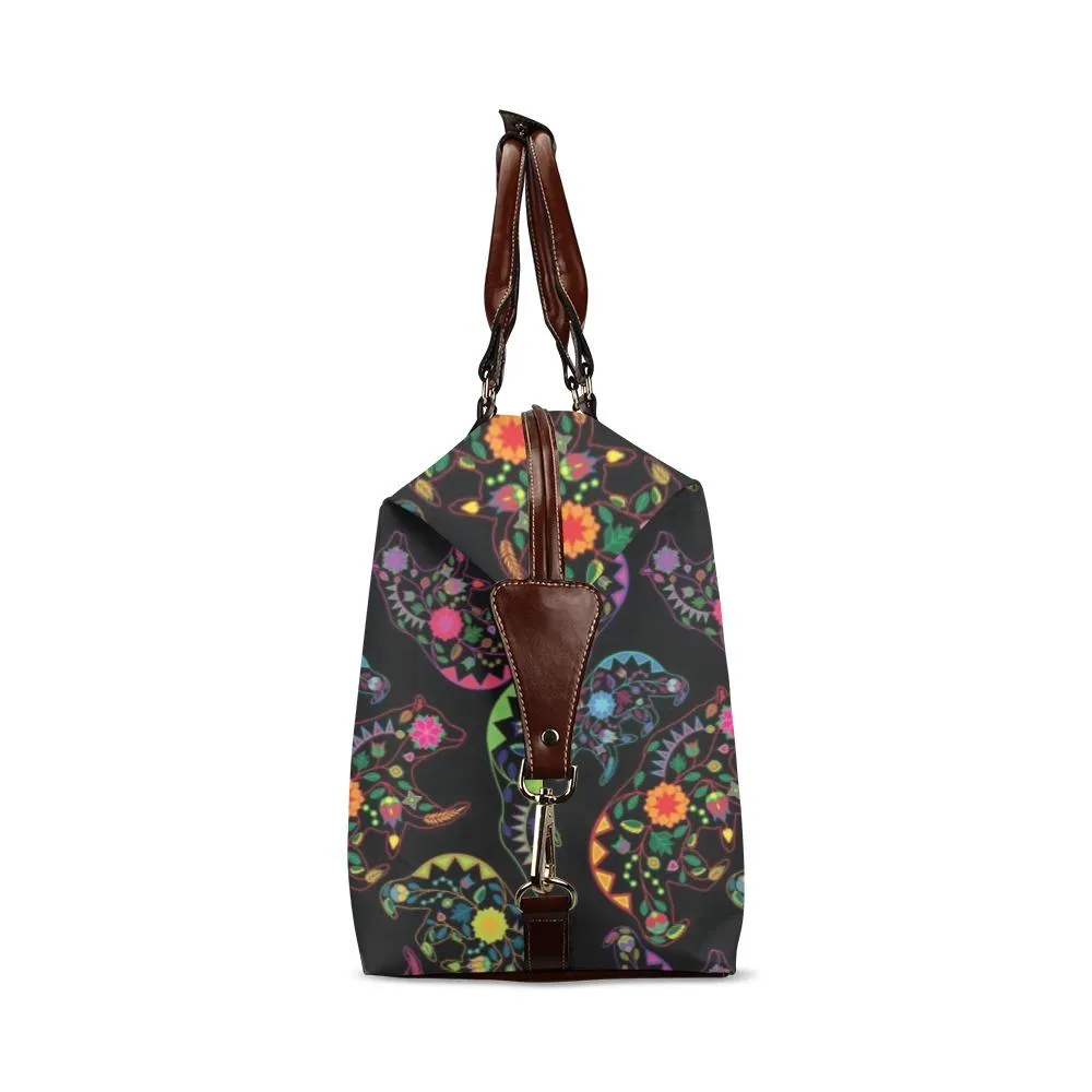 Neon Floral Bears Classic Travel Bag