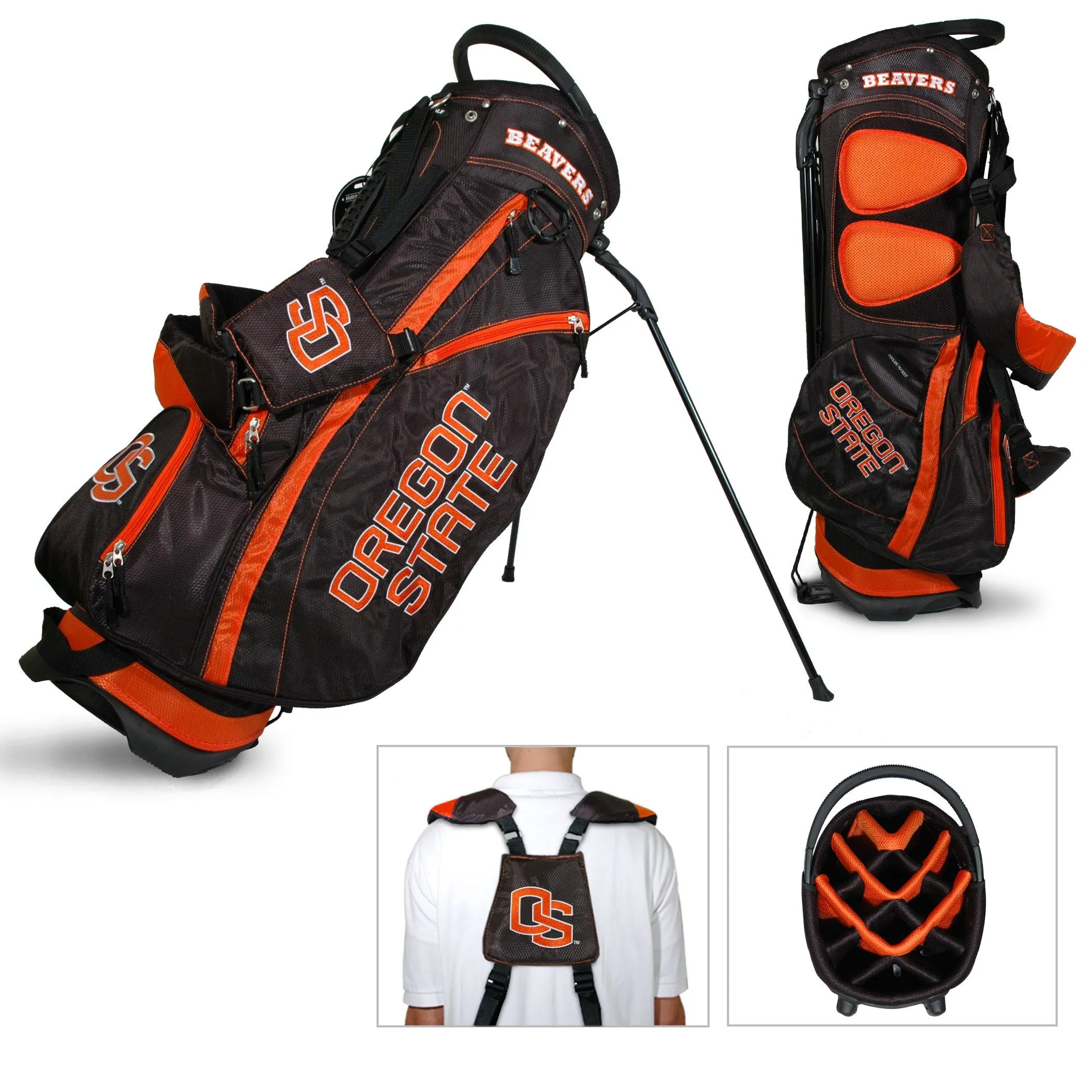 Oregon State Beavers Team Golf Fairway Light 14-Way Top Golf Club Stand Bag