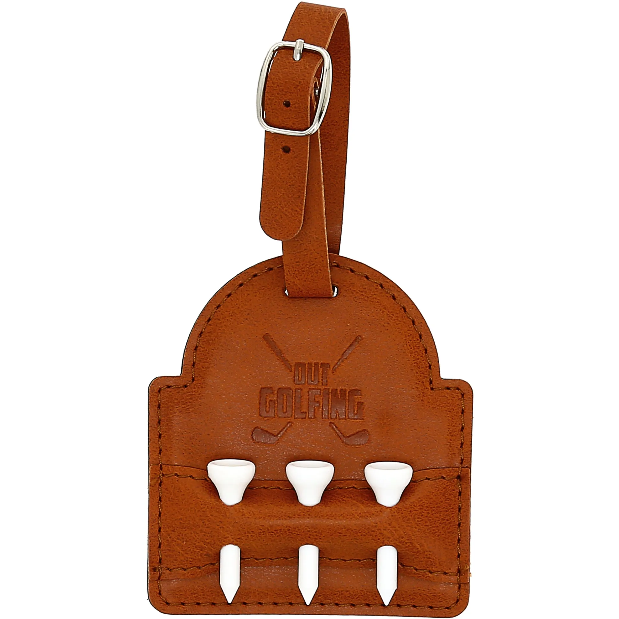 Out Golfing PU Leather Golf Bag Tag