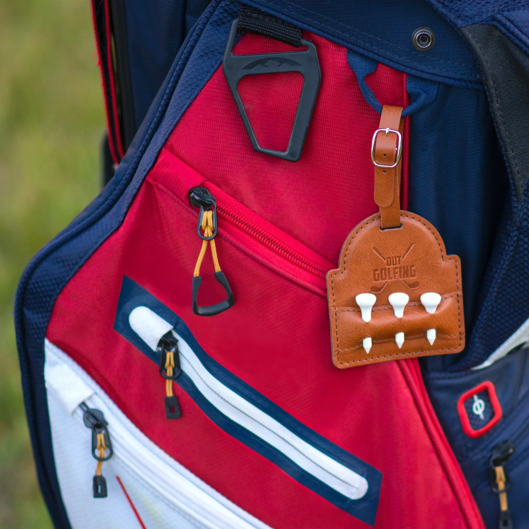 Out Golfing PU Leather Golf Bag Tag