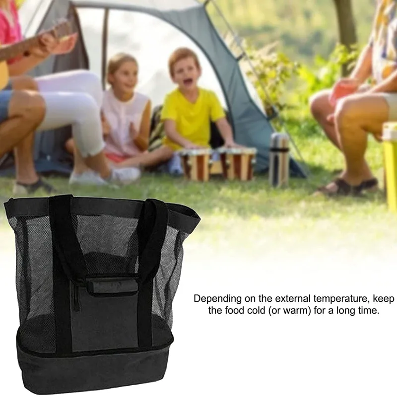 Outdoor Double-Layer Thermal Waterproof Camping Picnic Mesh Bag