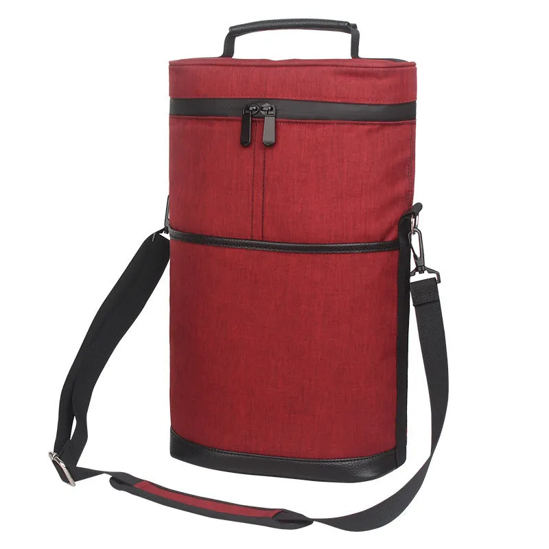 OUTDOOR OXFORD CLOTH PORTABLE ROUND BUCKET ICE PACK CHAMPAGNE WINE RED WINE PACK PICNIC BAG