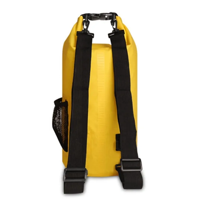 Outdoor Waterproof Dry Dual Shoulder Strap Bag Dry Sack PVC Barrel Bag, Capacity: 10L(Black)