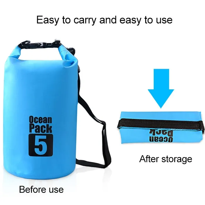 Outdoor Waterproof Single Shoulder Bag Dry Sack PVC Barrel Bag, Capacity: 15L (Dark Blue)