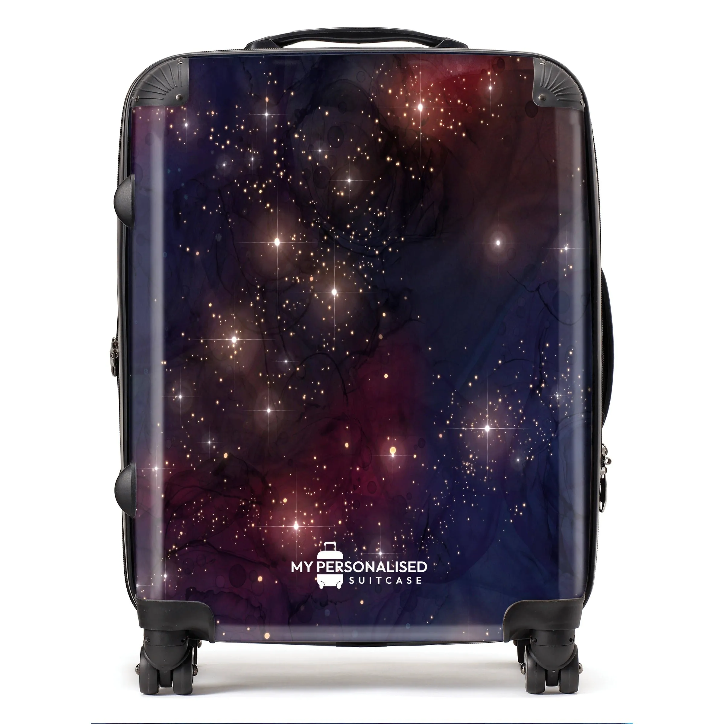 Personalised Awash with Stars Blue and Red Suitcase