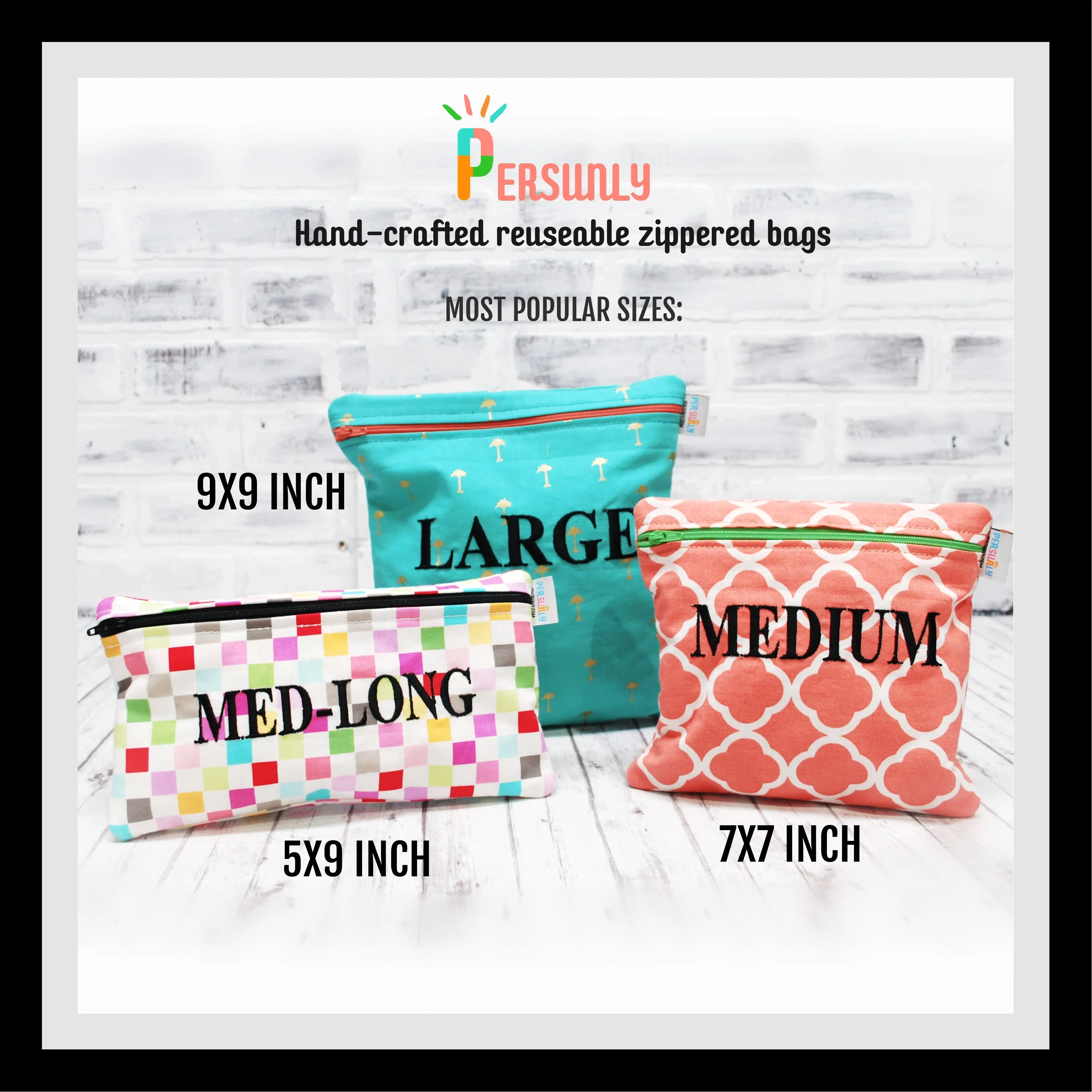 Pin Stripe Personalized Reusable Food Bag