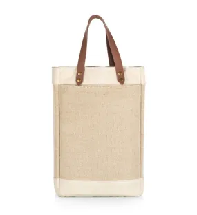 Pinot - Jute 2 Bottle Insulated Wine Bag, (Beige)