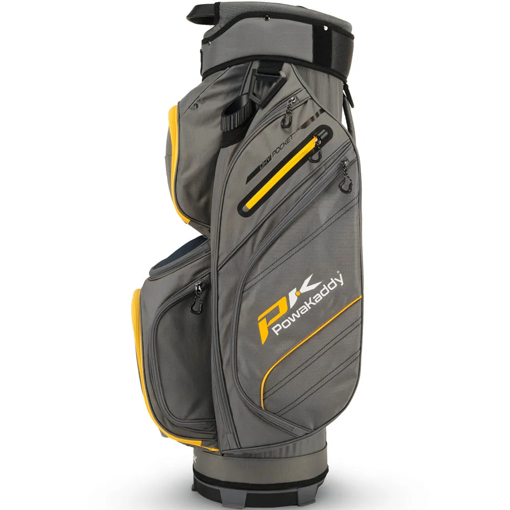 PowaKaddy DLX-Lite Cart Bag - Gun Metal/Yellow Trim