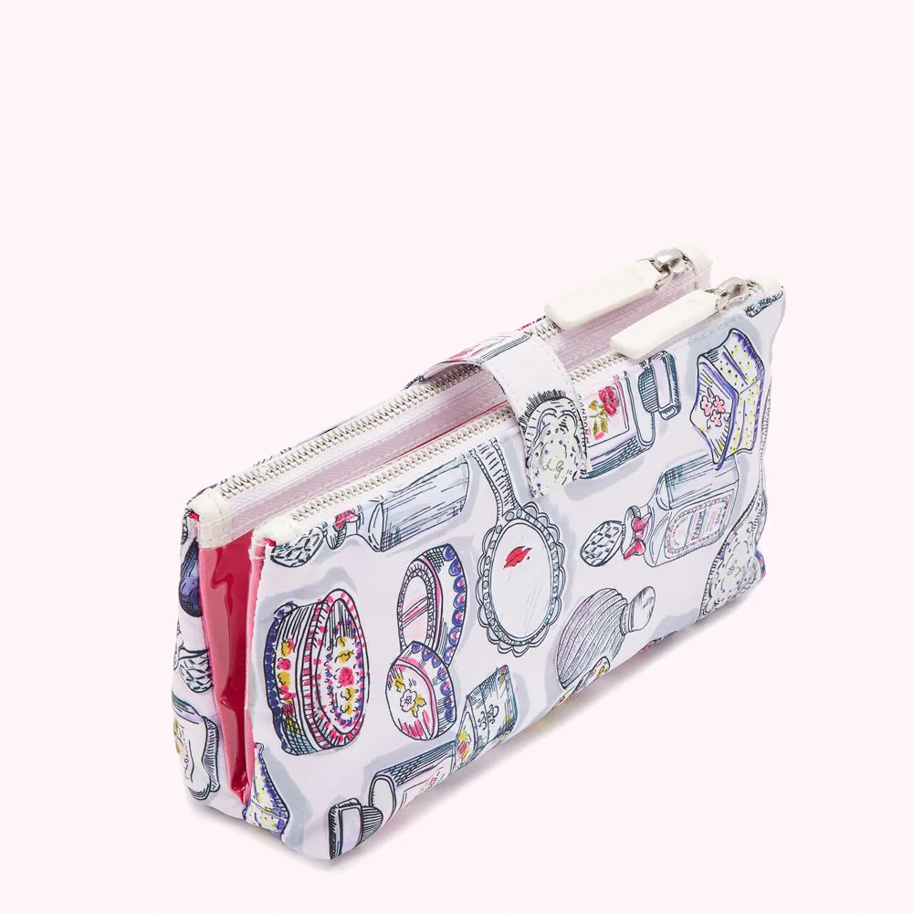 POWDER PINK DRESSING TABLE DOUBLE MAKE UP BAG