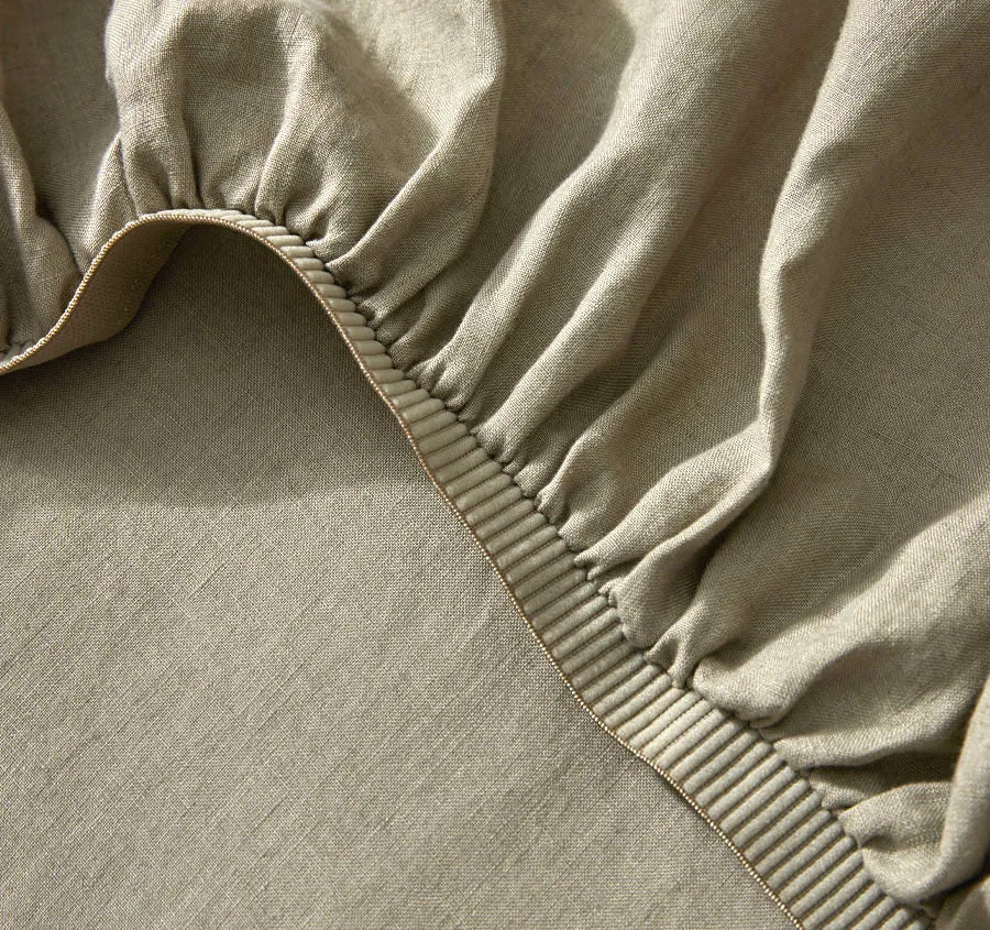 Ravello Linen Fitted or Flat Sheet Range Caper