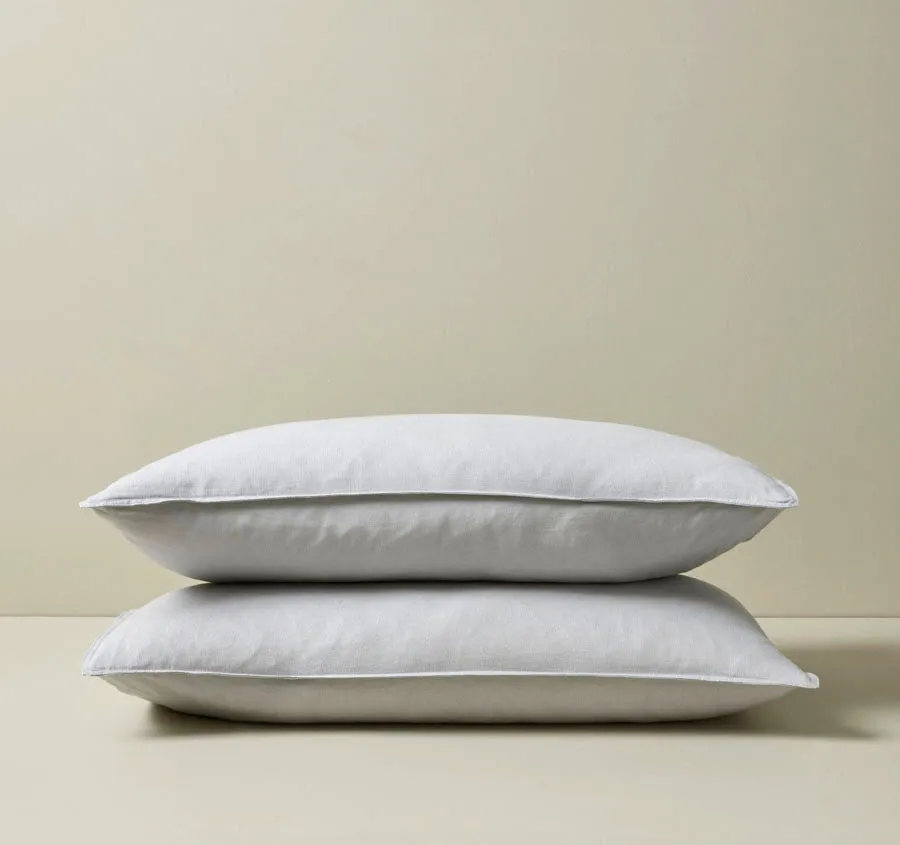 Ravello Linen King Pillowcase Pair Silver