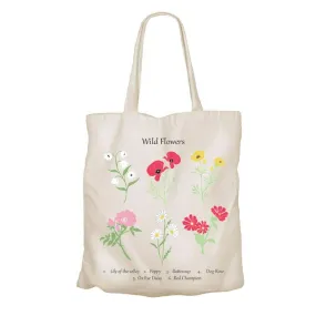 Recycled Cotton Tote Shopping Bag by Shared Earth - Wild Flowers