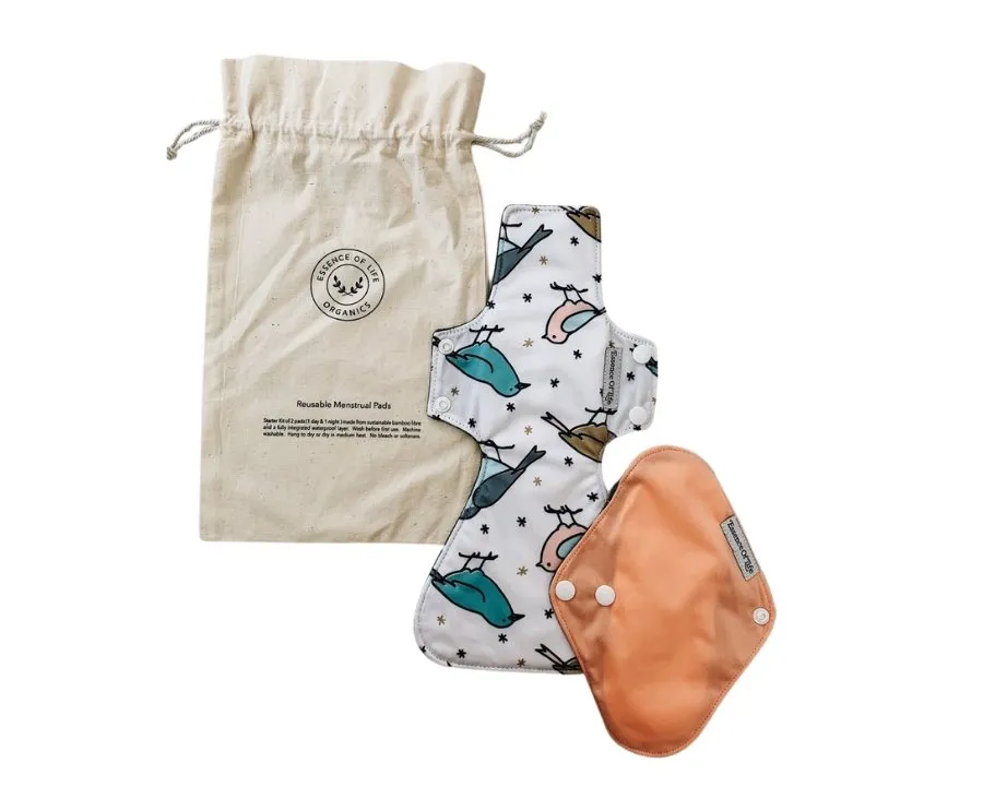 Reusable Menstrual Pad Starter Kit, 1 Day and 1 Night