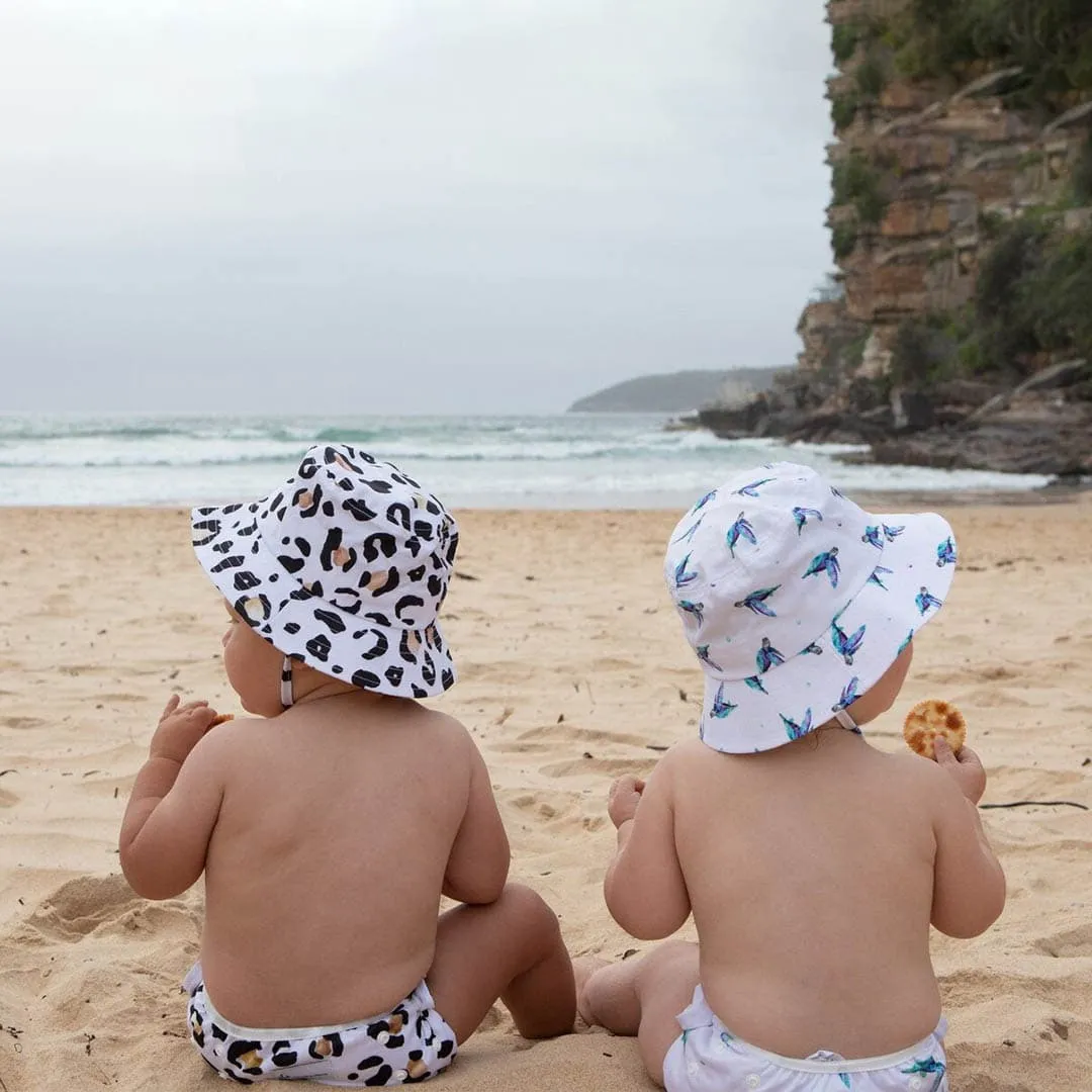 Reusable Swim Nappy & Hat Set - Leopard Print