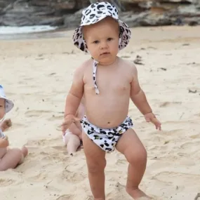 Reusable Swim Nappy & Hat Set - Leopard Print