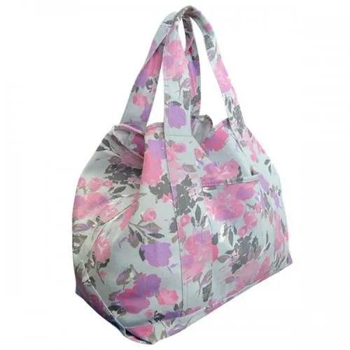 ROSIE - Womens Floral Print Beach Tote Bag Picnic Bag