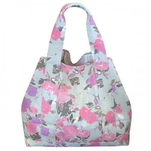 ROSIE - Womens Floral Print Beach Tote Bag Picnic Bag