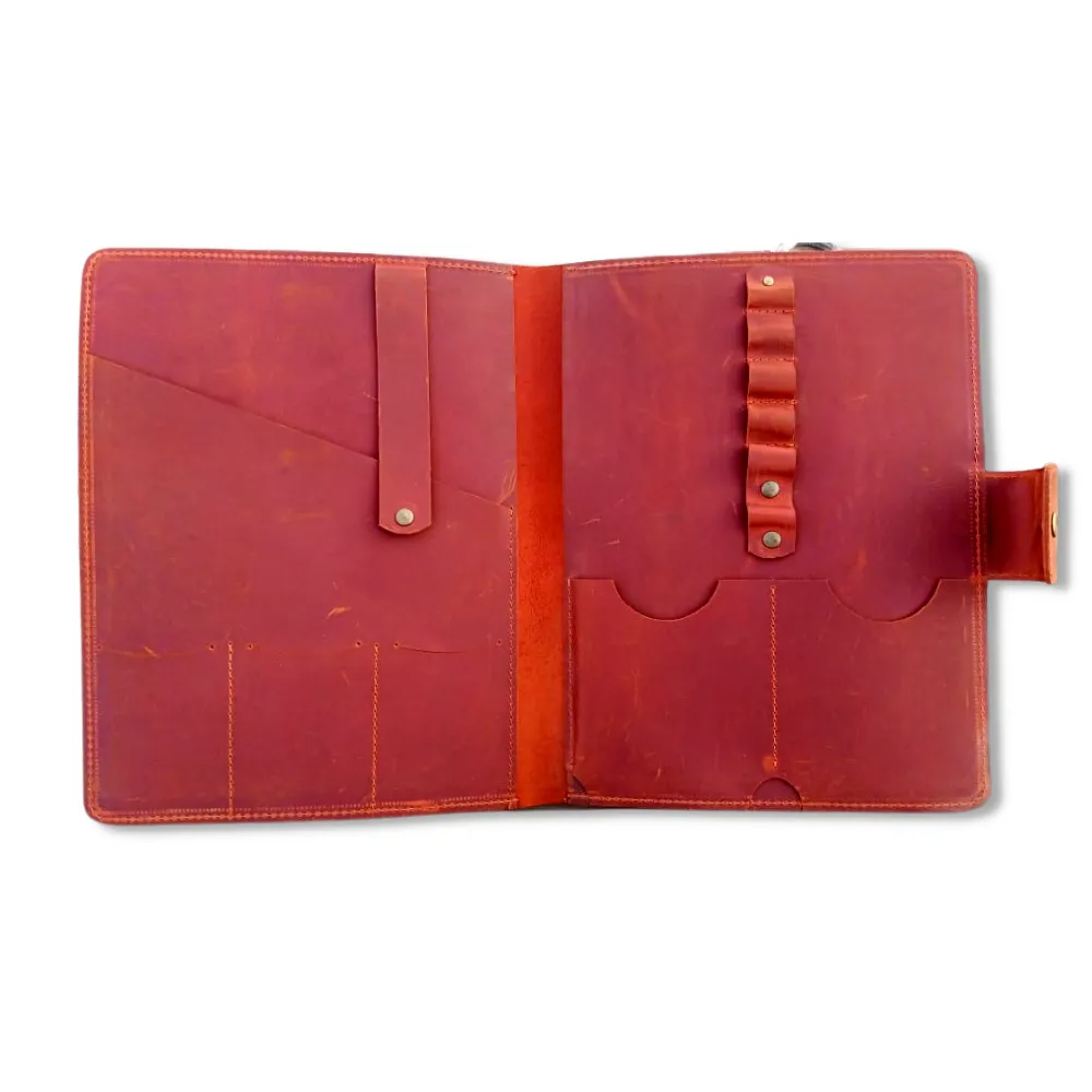 Rust Leather Organizer - IPAD/Macbook 12 inch - Notebook - Mobile & Accessories