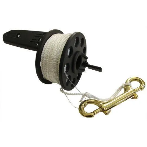 Scuba Diving Dive Compact Finger Spool Reel w/ Plastic Handle 150ft- White Line