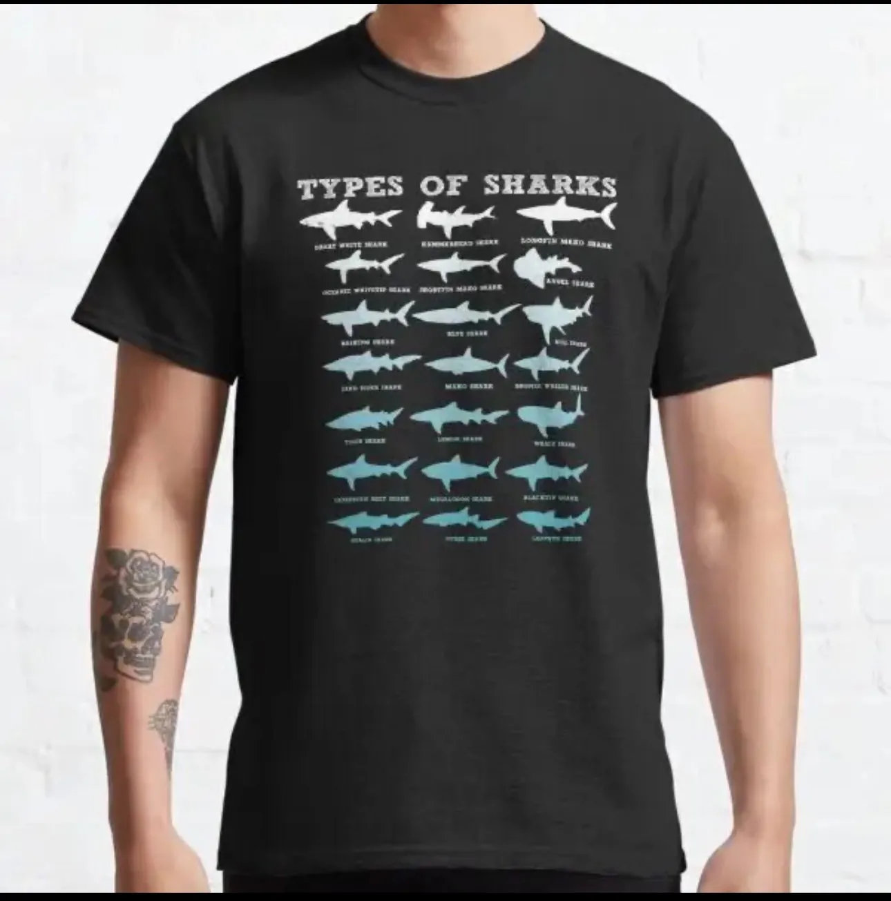 Scuba diving T-Shirt for Men | Sharks Marine Biology Print