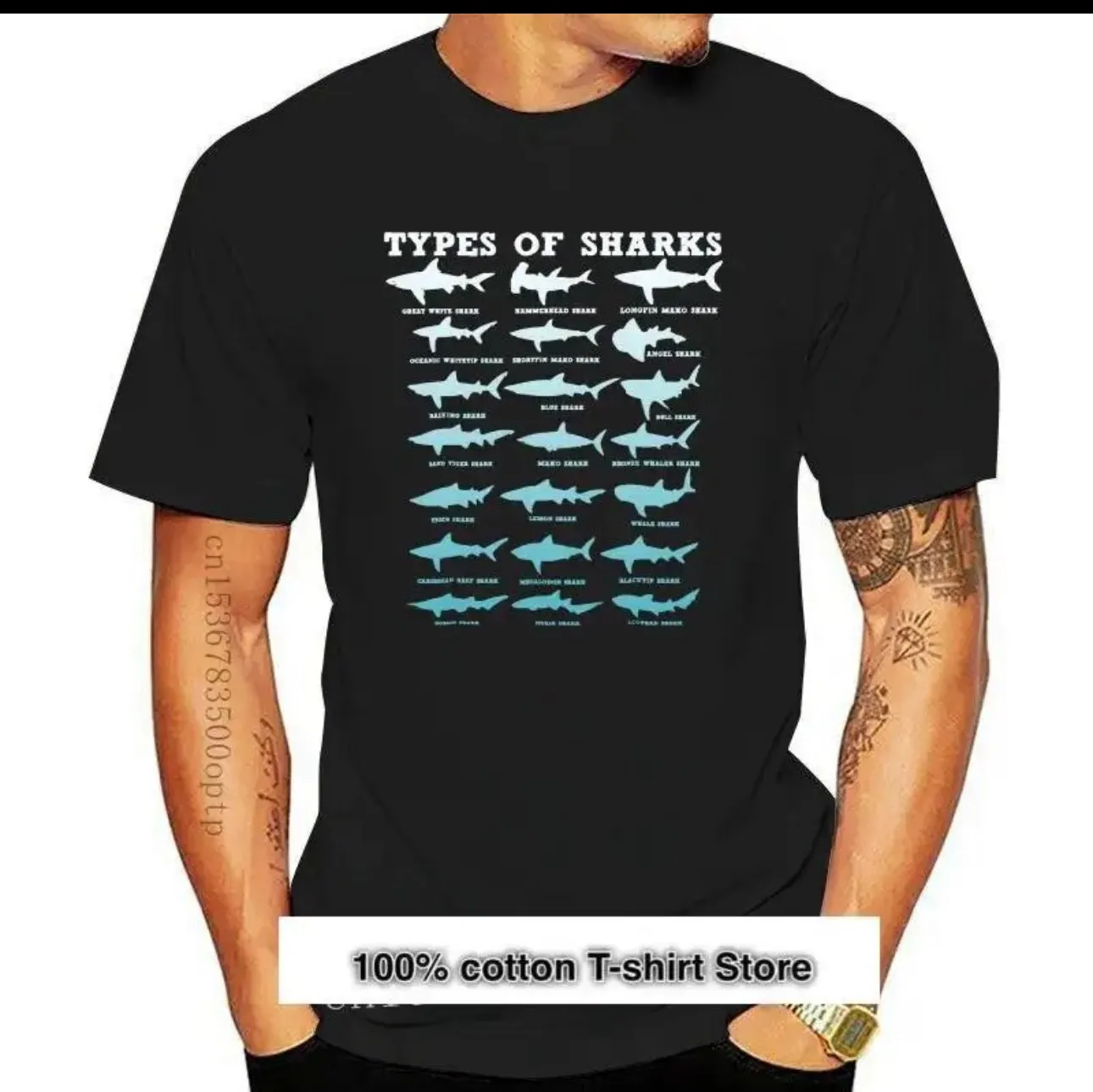 Scuba diving T-Shirt for Men | Sharks Marine Biology Print