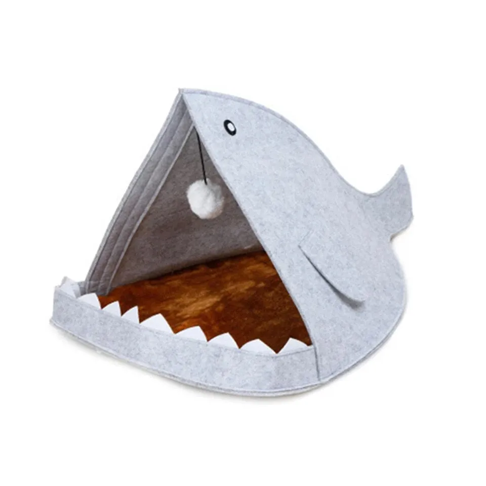 Shark Shape Folded Cats Bed