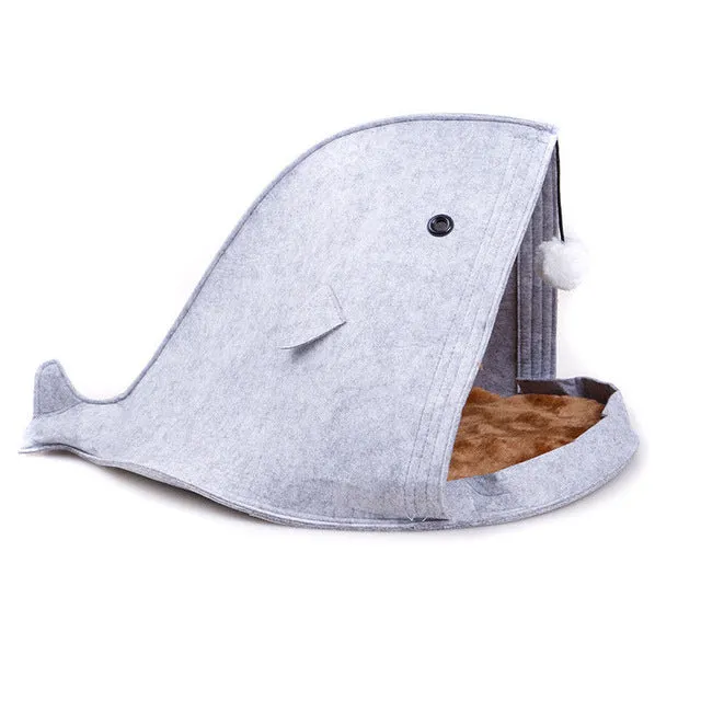 Shark Shape Folded Cats Bed