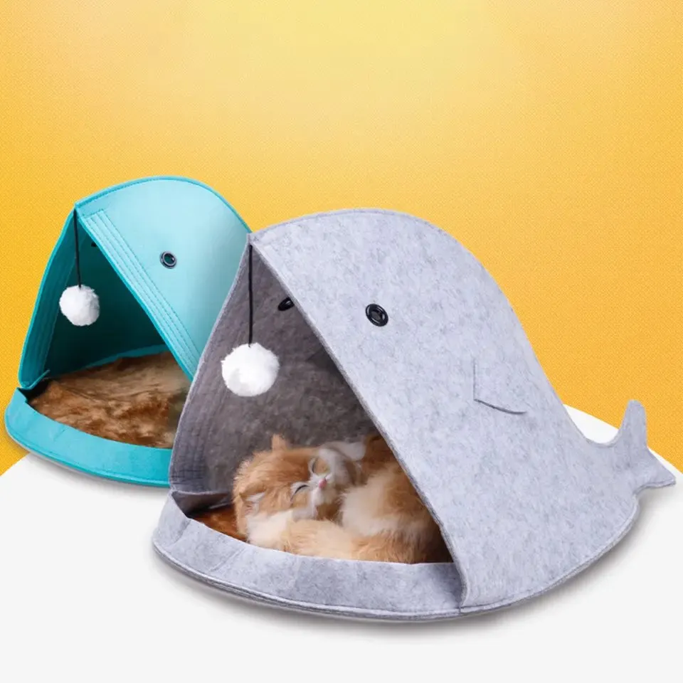 Shark Shape Folded Cats Bed