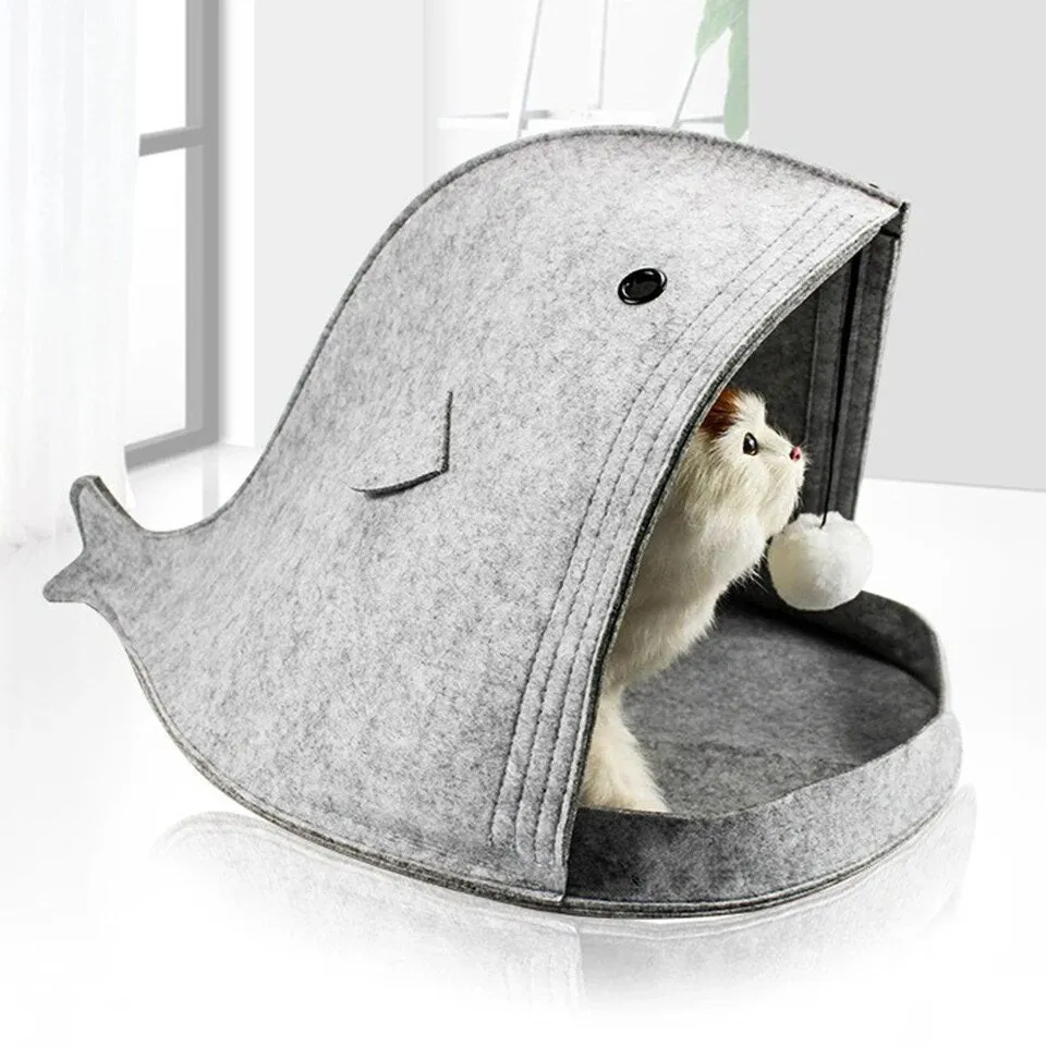 Shark Shape Folded Cats Bed